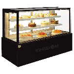 Kingdom ZW-C-141F-BBS Bakery Showcase 4' 3-Tier, 47.24", Black Brush S/S Finish KING-ZW-C-141F-BBS