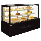 Kingdom ZW-C-141F-BBS Bakery Showcase 4' 3-Tier, 47.24", Black Brush S/S Finish KING-ZW-C-141F-BBS